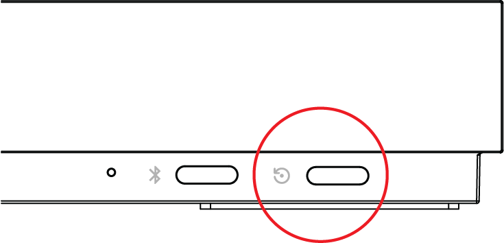 Restart button location on the front of the G7500 system, which is the right of the two oblong buttons on the lower right of the front of the system.